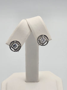 Earrings NA Symbol Clear Zircon