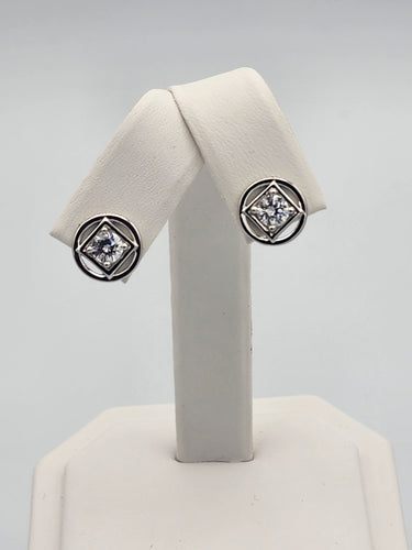 Earrings NA Symbol Clear Zircon