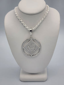 Large NA Pendant w 16 Zircon Stone 