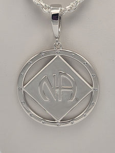 Large NA Pendant w 16 Zircon Stone "CHAIN NOT INCLUDED"